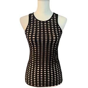 Express Black and Tan Cutout Tank Top Size Small